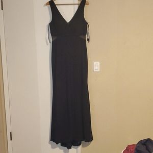 Black Xscape Illusion Inset Gown Dress